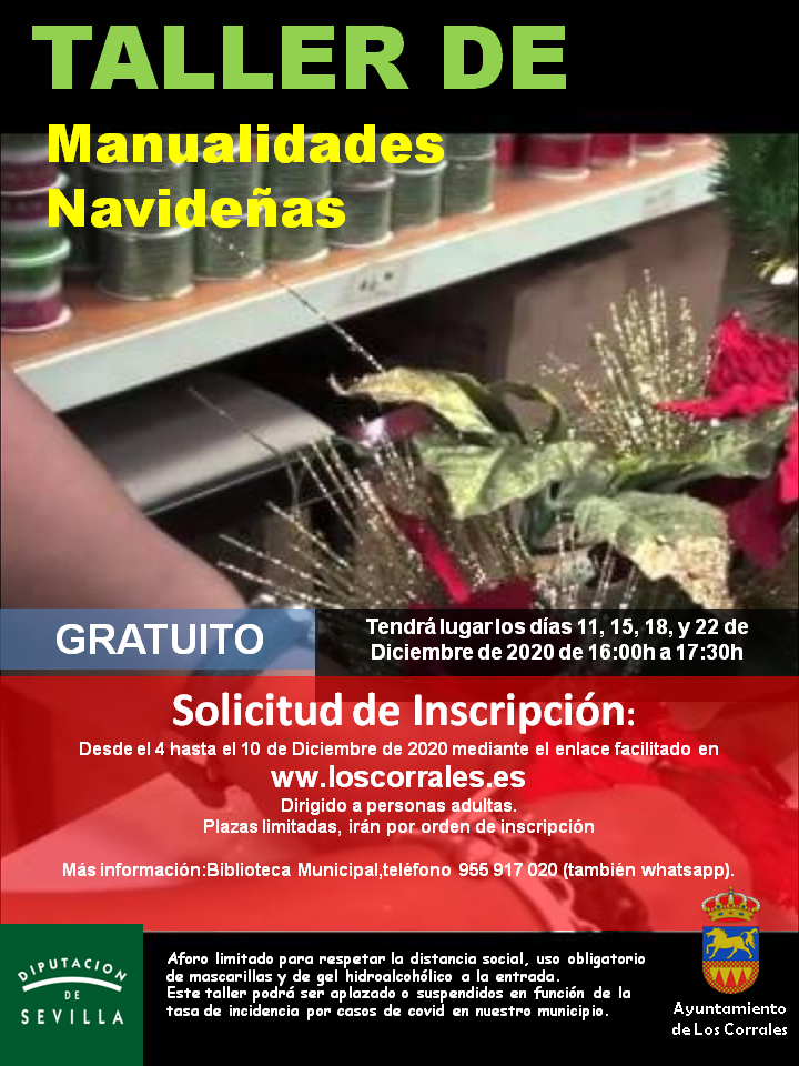 cartel taller decoración navideña